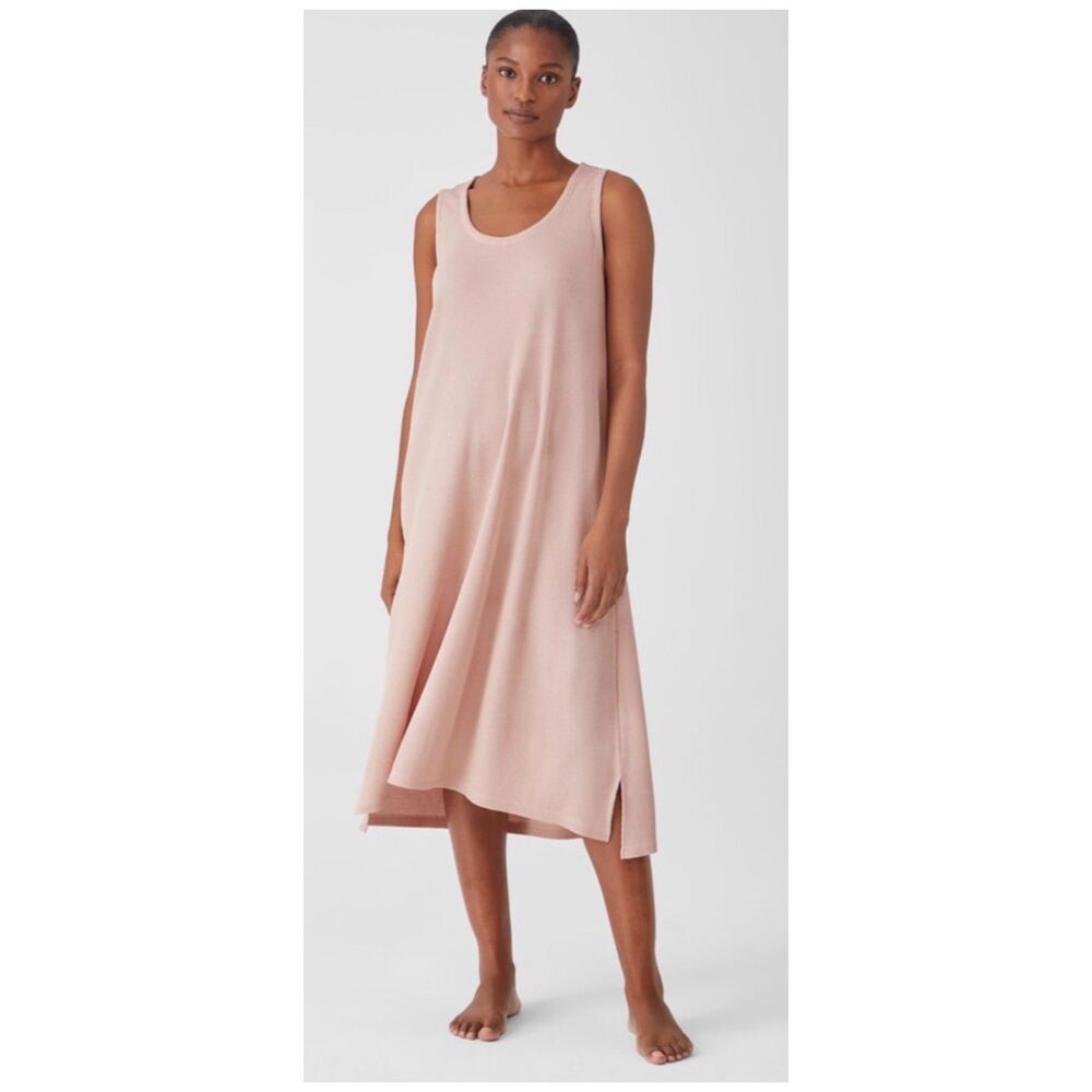 EILEEN FISHER Cozy Organic Cotton Thermal Tank Dress